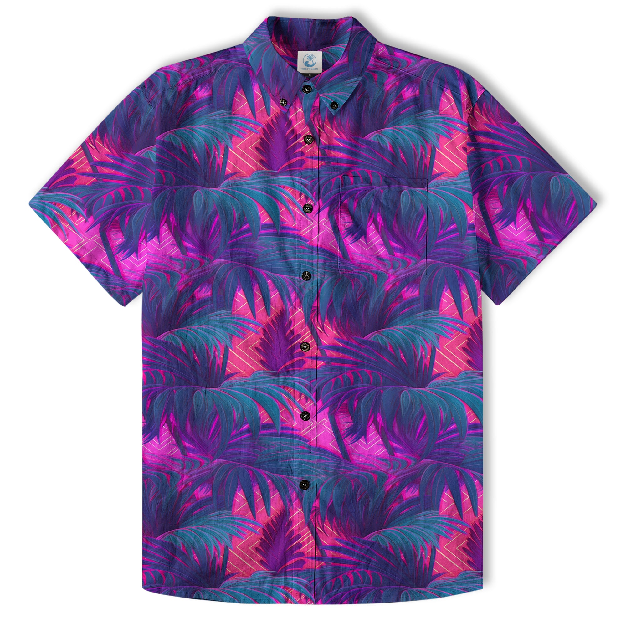 Electric Jungle Paradise Hawaiian Shirt, Tropical Beach Aloha Shirt, Hawaiian Summer Vibes Hawaiian Shirt - The Palmix