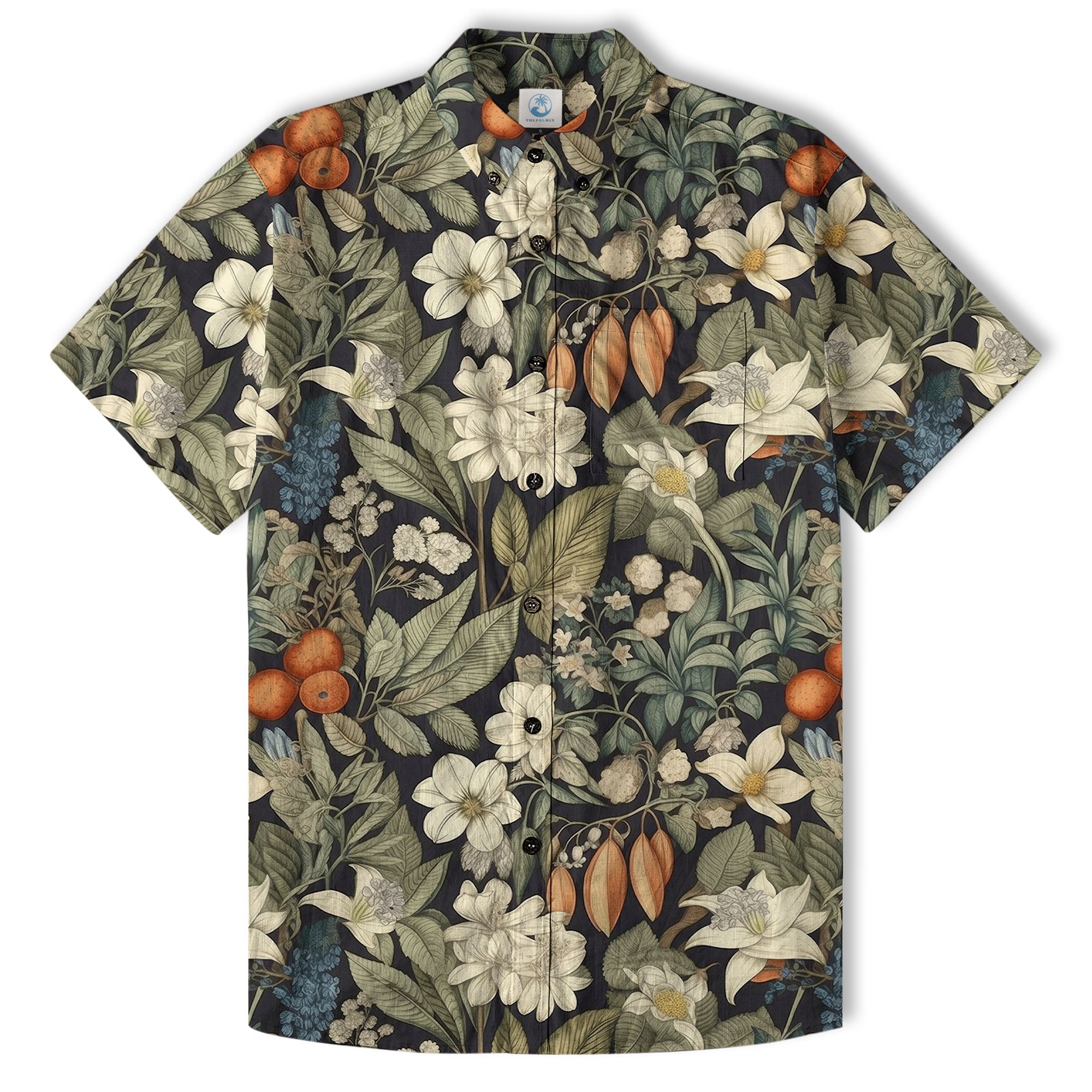 Vintage Botanicals Seamless Patterns Aloha Hawaii Shirt, Botanicals Hawaiian Button Down Shirt - The Palmix