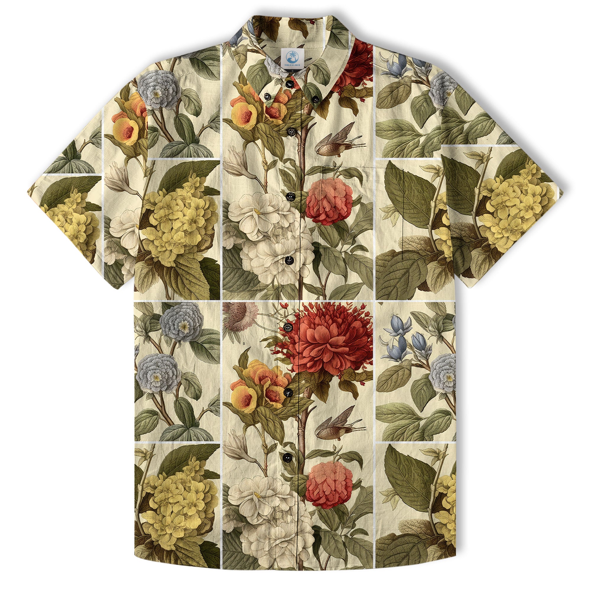 Classic Botanical Print Aloha Hawaiian Shirt – Old-School Island Vibes Hawaii Shirt - The Palmix