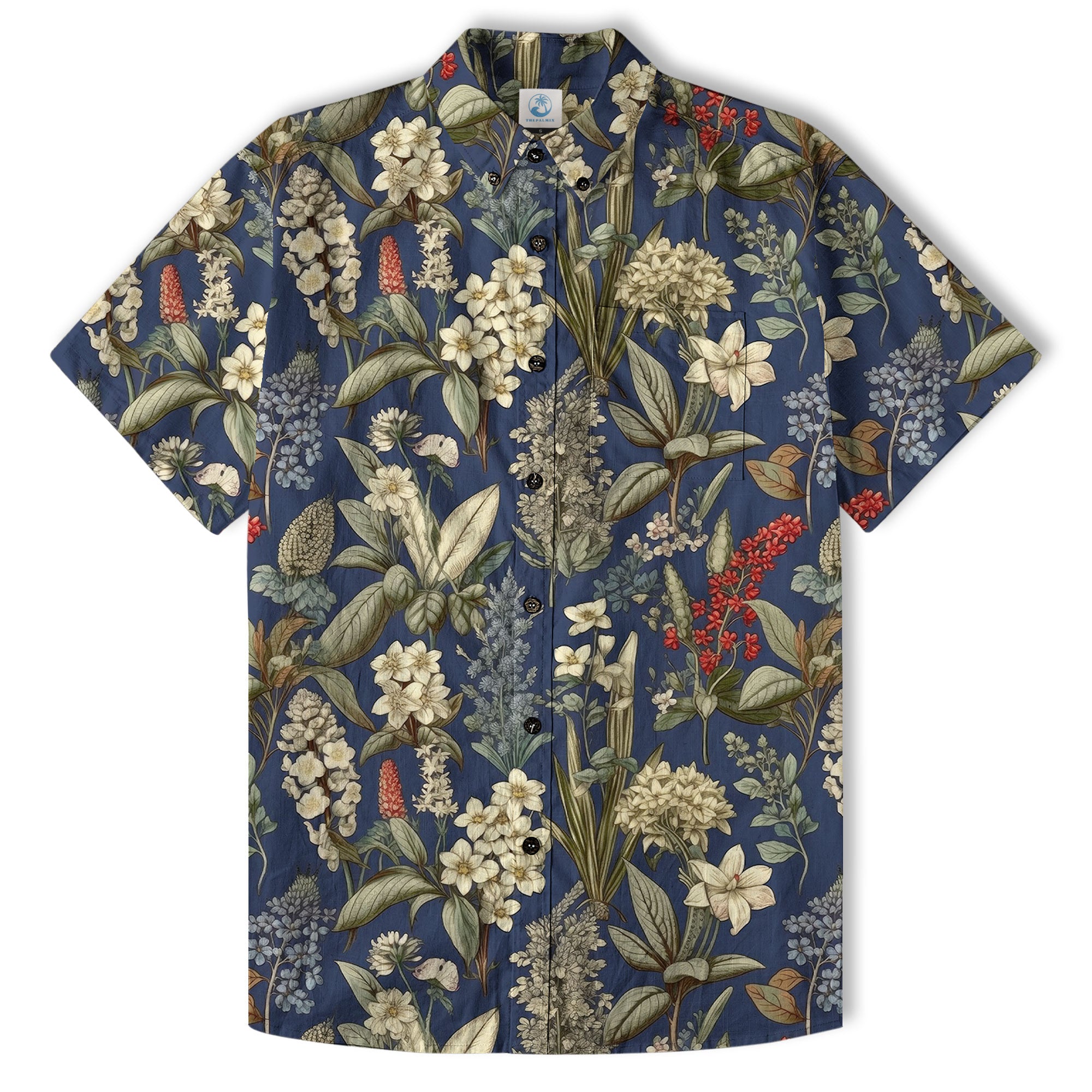 Classic Botanical Print Aloha Hawaiian Shirt – Old-School Island Vibes Hawaii Shirt - The Palmix