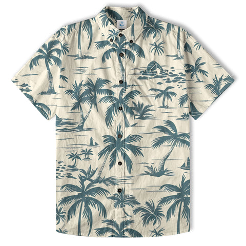 Vintage Aloha Hibiscus Flowers Hawaii Shirt, Floral Hawaiian Button Down Shirt for Men - The Palmix