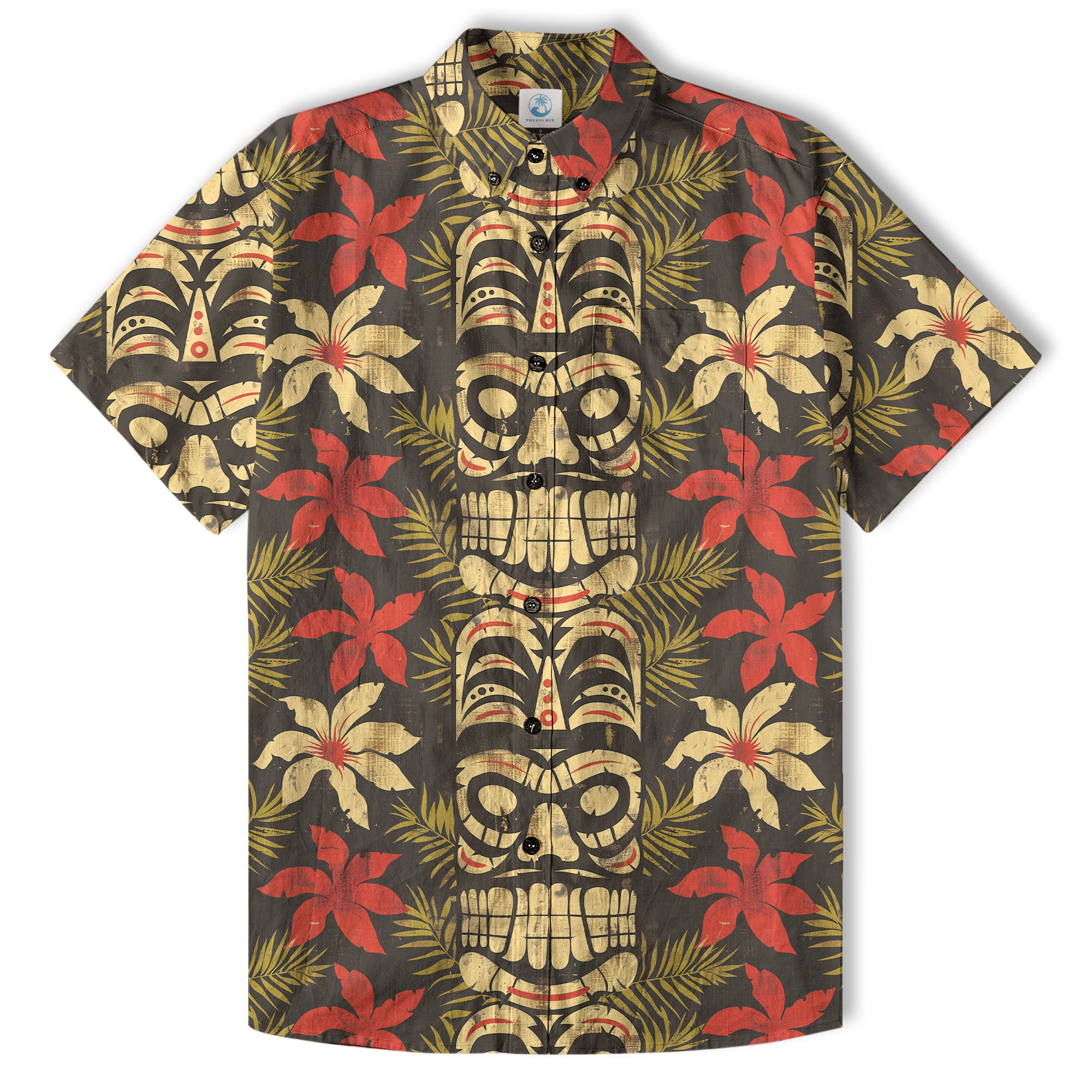 Retro Aloha Hibiscus Flowers Hawaii Shirt, Floral Hawaiian Button Down Shirt - The Palmix