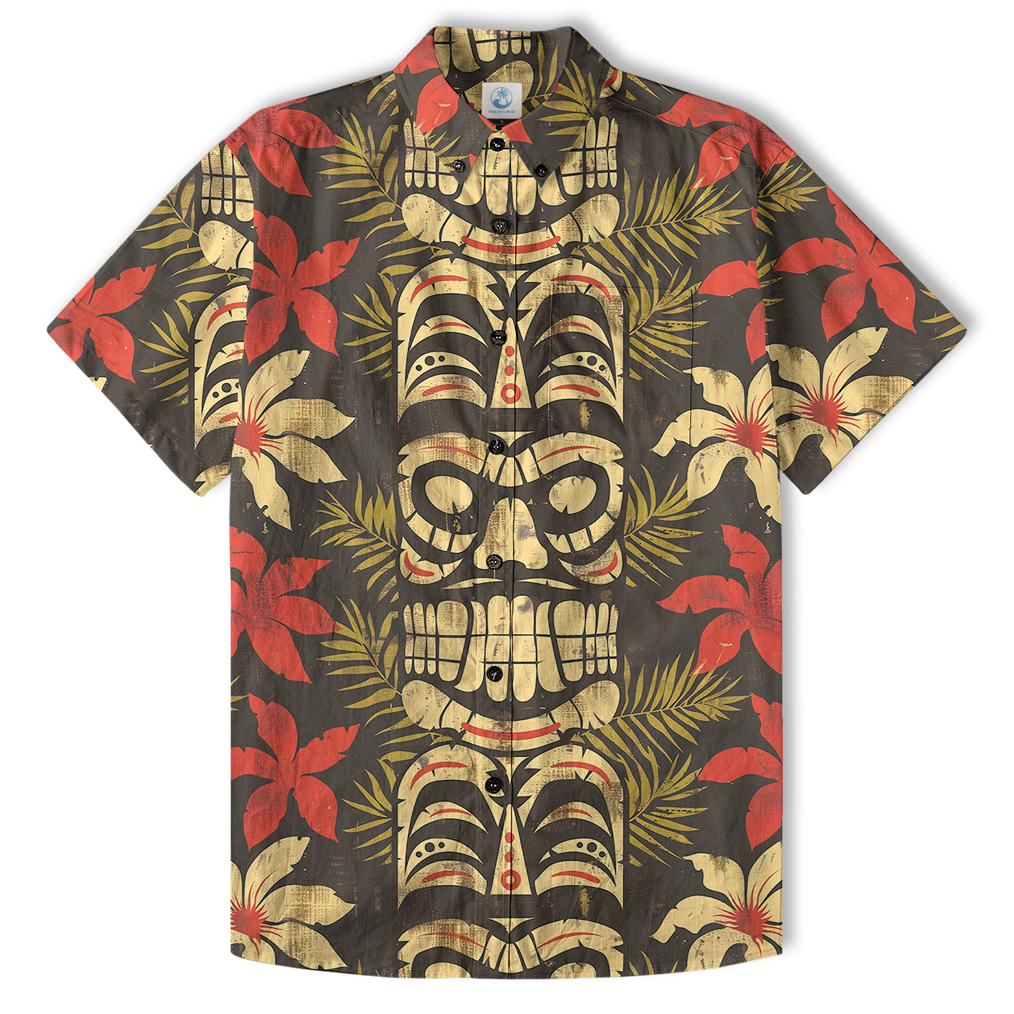 Retro Hibiscus Flowers Aloha Hawaii Shirt, Floral Hawaiian Button Up Shirt - The Palmix