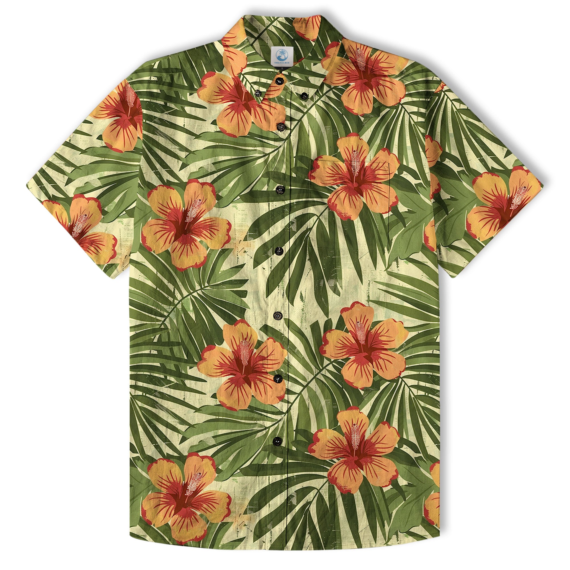 Vintage Aloha Flower Hawaii Shirt, Floral Pattern Hawaiian Shirt for Men - The Palmix