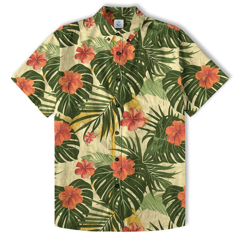 Vintage Aloha Flower Hawaii Shirt, Floral Pattern Hawaiian Shirt for Men - The Palmix