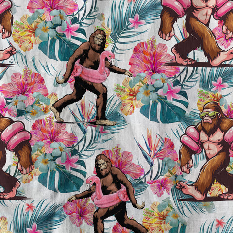 Bigfoot Tropical Hawaiian Shirt, Bigfoot Button-Up Shirt, Sasquatch Bigfoot Shirt, Summer Beach Shirt - The Palmix