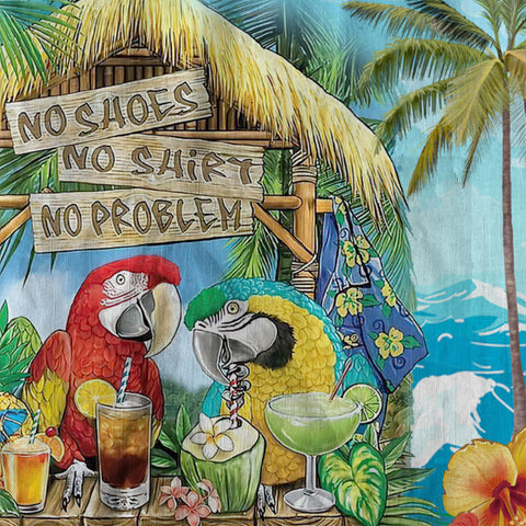 No Shoes No Shirt No Problem Parrot Hawaiian Shirt, Parrot Hawaiian Shirt, Parrot Summer Hawaiian Aloha Shirt - The Palmix