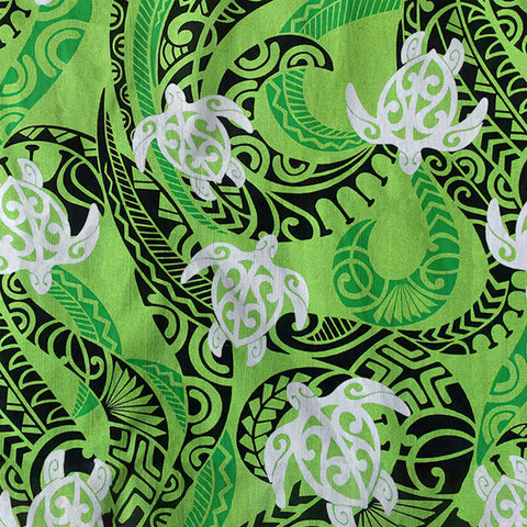 Turtle Floral Aloha Beach Shirt, Green Polynesian Ocean Turtle Shirt - The Palmix