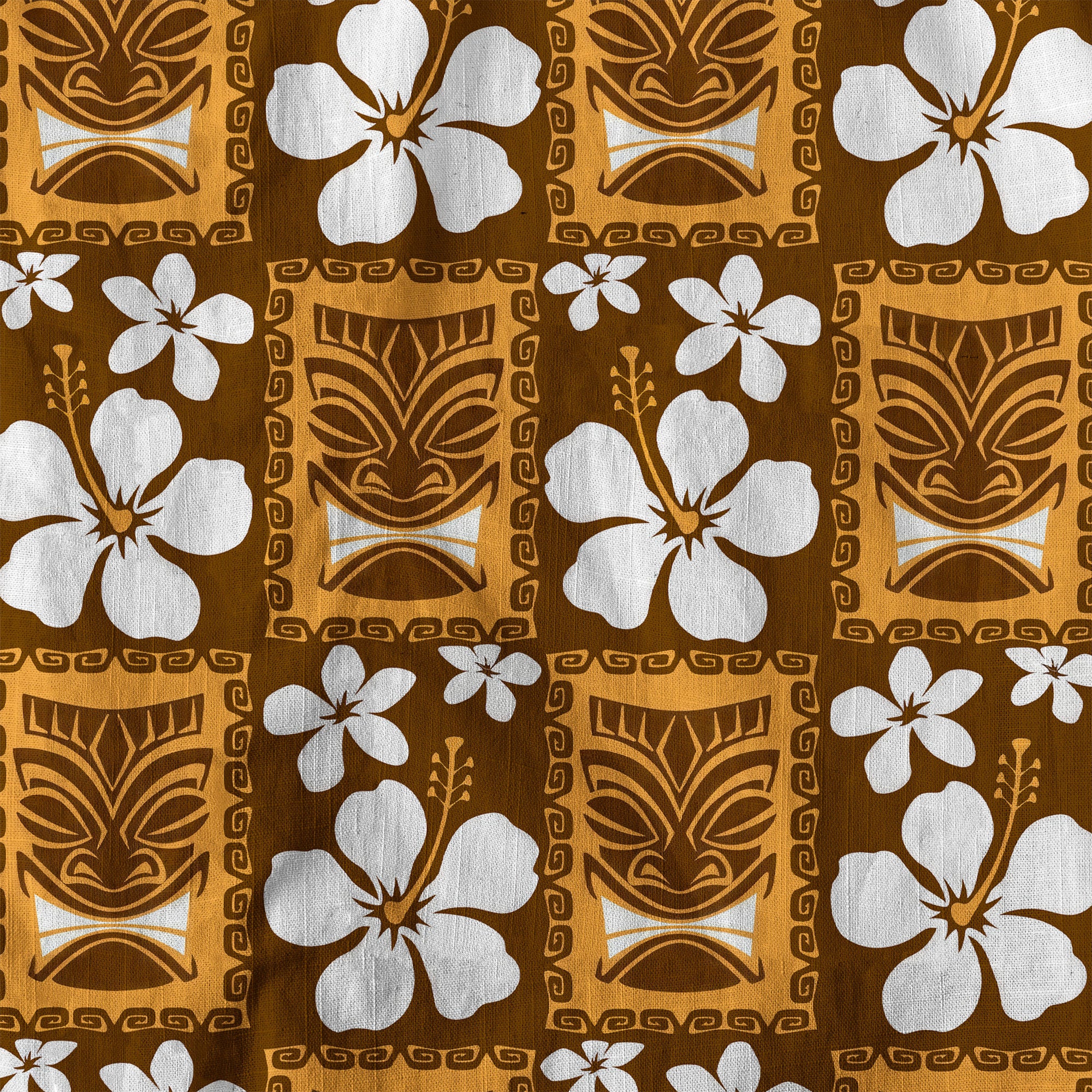 Tiki Mask Hawaiian Shirt for Men, Polynesian Hawaiian Button Down Aloha Shirt