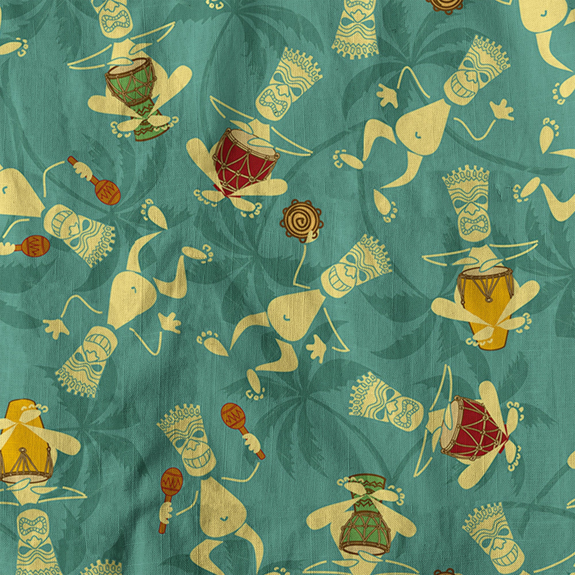 Tiki Mask Pattern Hawaiian Shirt, Tiki Floral Pattern Hawaii Shirt - The Palmix