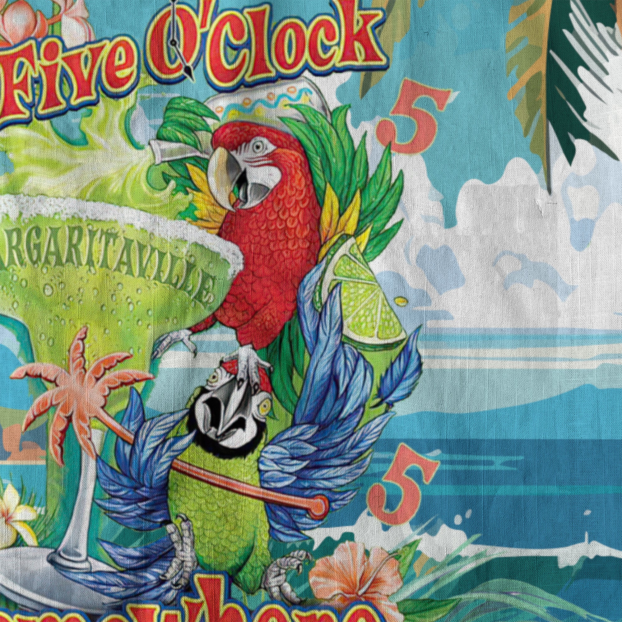 Parrot Beach Summer Hawaiian Shirt, Parrot It’s 5 O’clock Somewhere Hawaiian Shirt - The Palmix