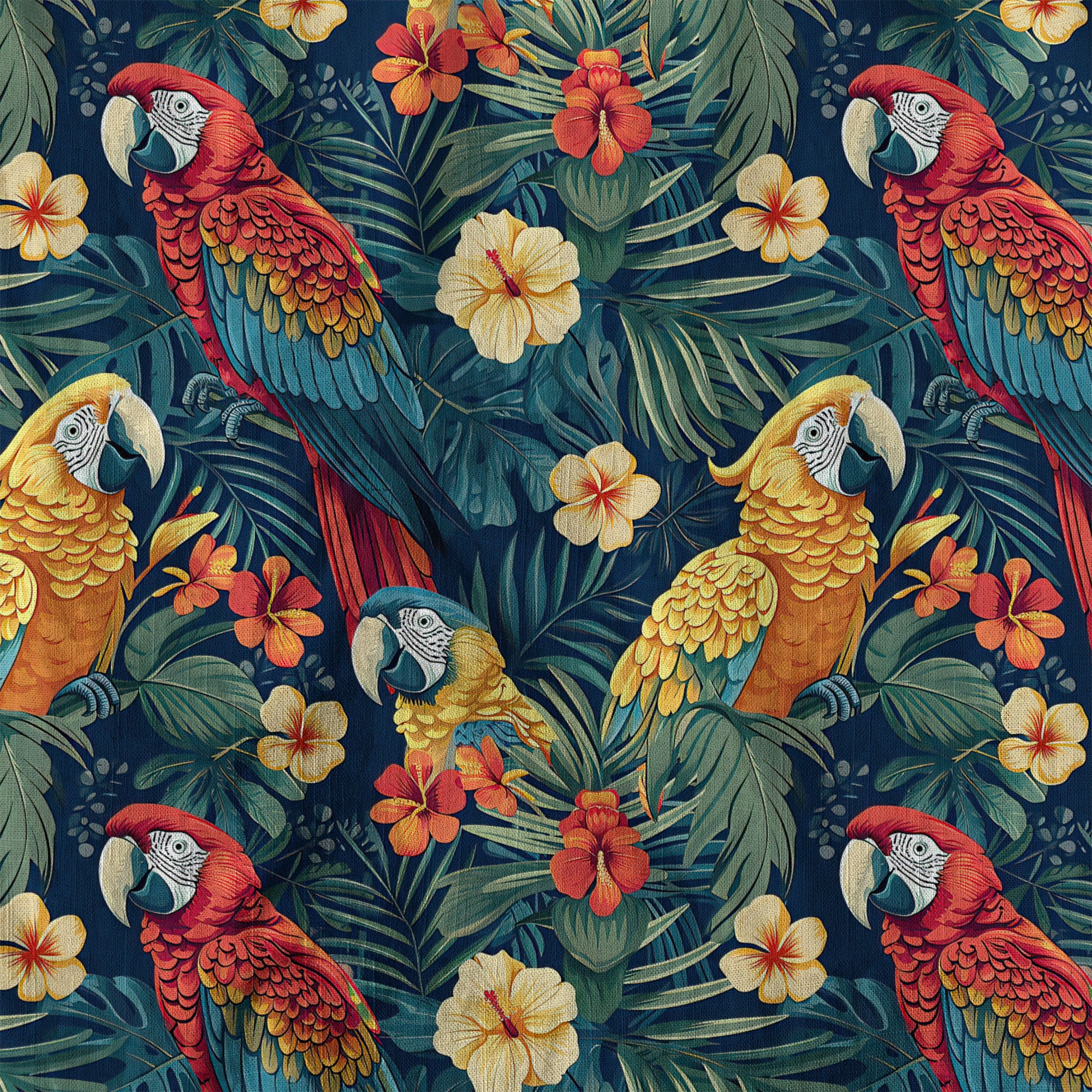 Floral Parrot Summer Beach Hawaiian Shirt, Colorful Parrot Flowers Pattern Hawaii Shirt - The Palmix