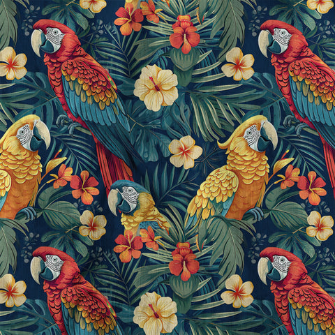Floral Parrot Summer Beach Hawaiian Shirt, Colorful Parrot Flowers Pattern Hawaii Shirt - The Palmix