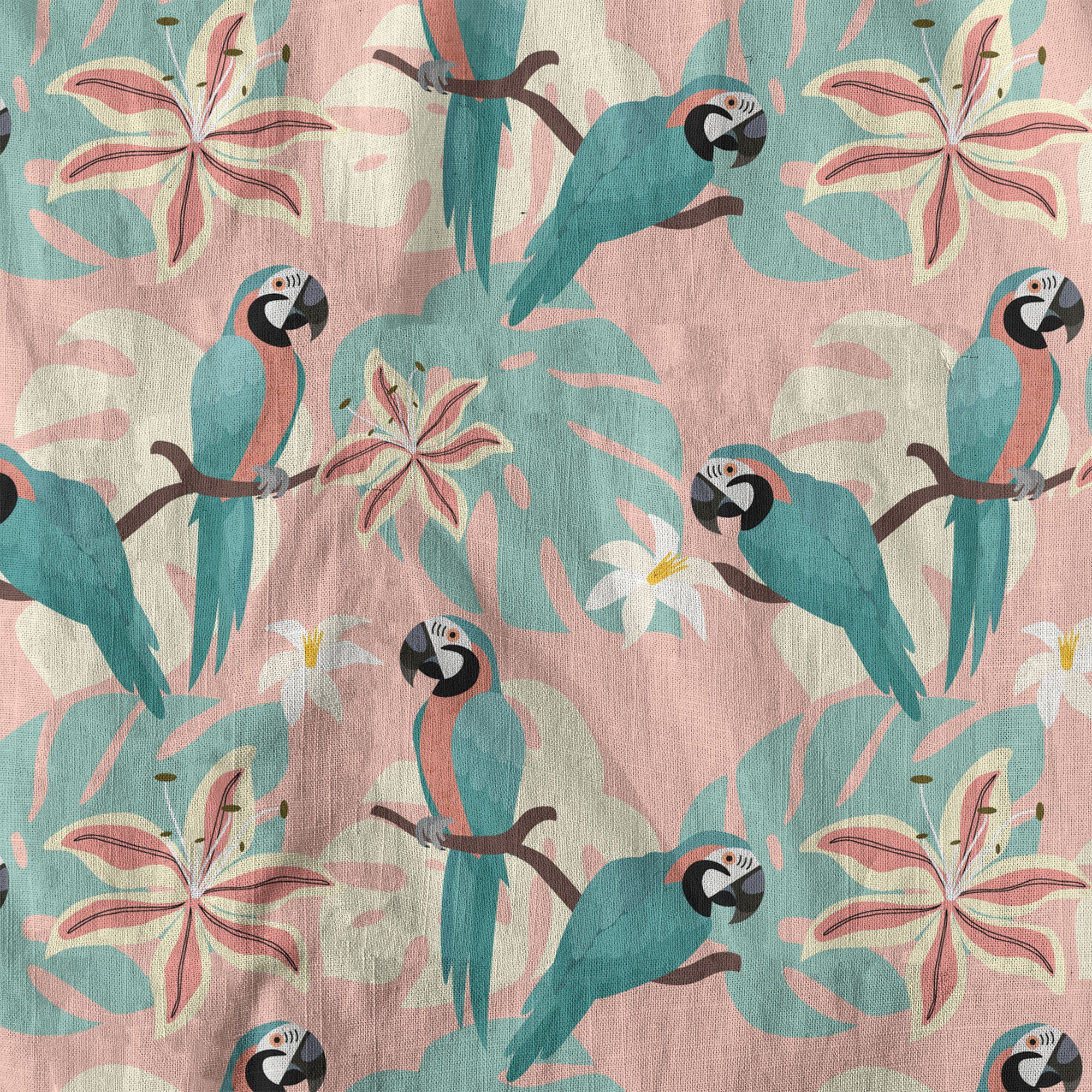 Tropical Parrot Summer Hawaiian Shirt, Colorful Parrot Flowers Pattern Hawaii Shirt - The Palmix