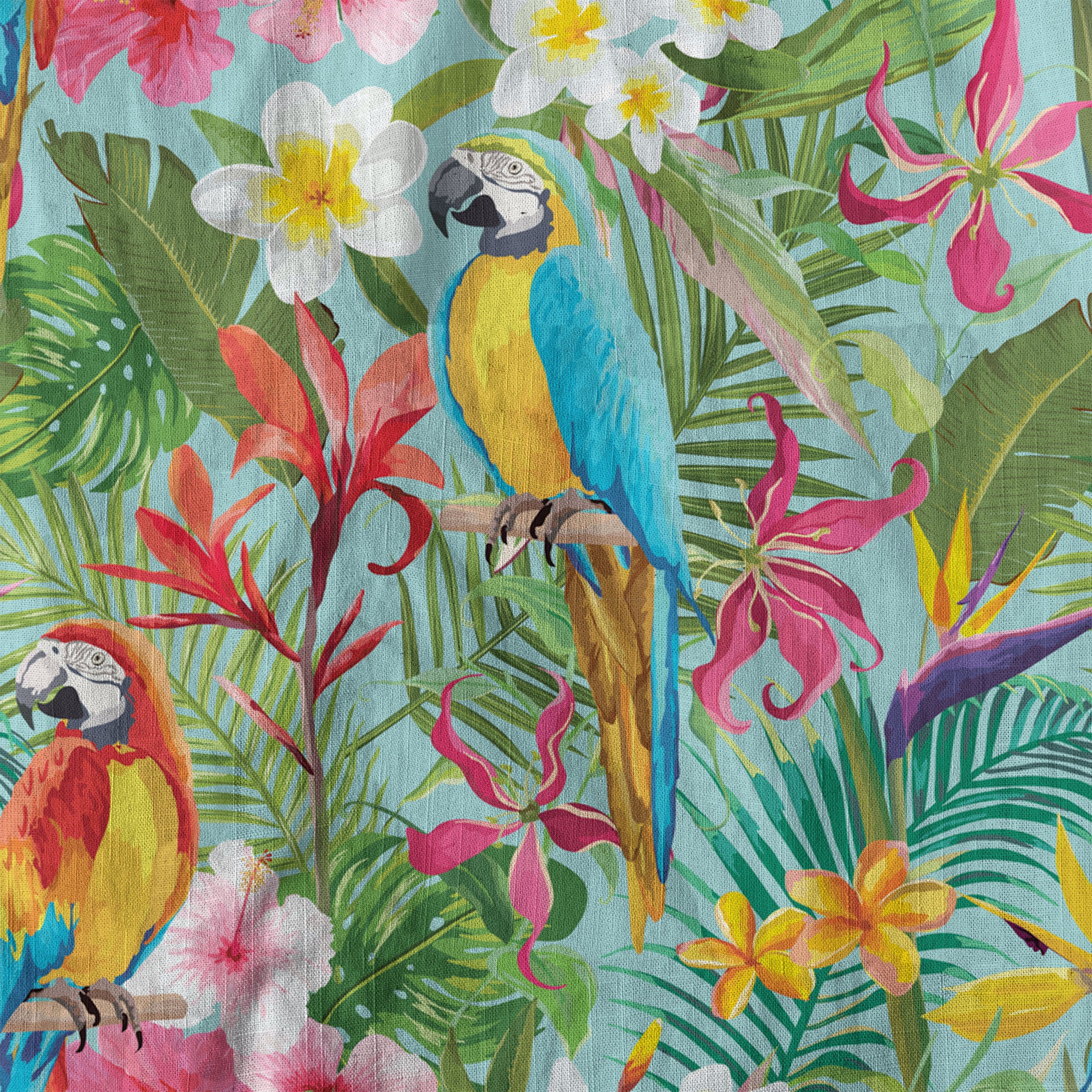 Tropical Parrot Summer Hawaiian Button Down Shirt, Parrot Flowers Pattern Hawaii Shirt - The Palmix