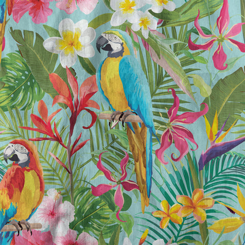 Tropical Parrot Summer Hawaiian Button Down Shirt, Parrot Flowers Pattern Hawaii Shirt - The Palmix