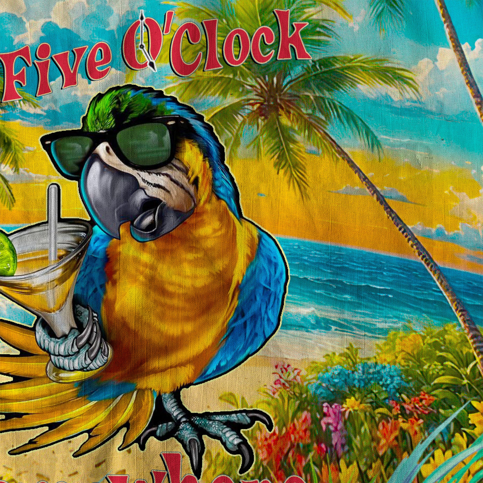 It's 5 O'clock Somewhere Parrot Hawaiian Shirt for Men, Parrot Aloha Shirt - The Palmix