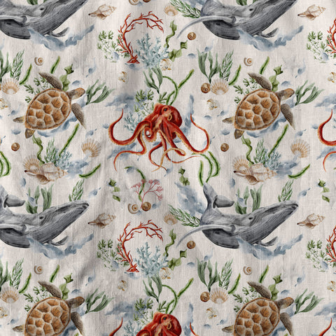 Sea Ocean Animals Women's Hawaiian Shirt, Ocean Fish Print - The Palmix
