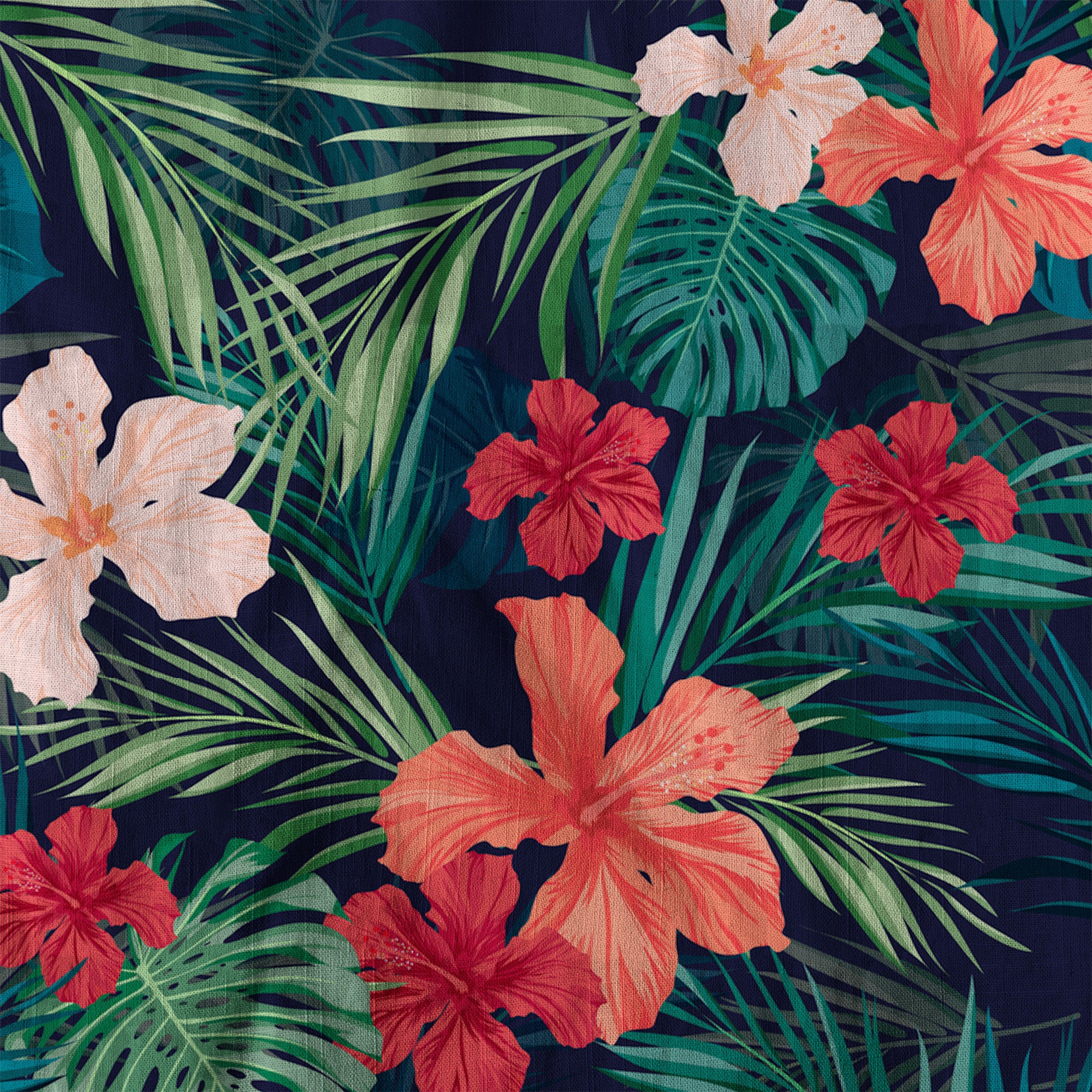 Floral Pattern Hawaii Shirt, Hibiscus Flower Shirt - The Palmix