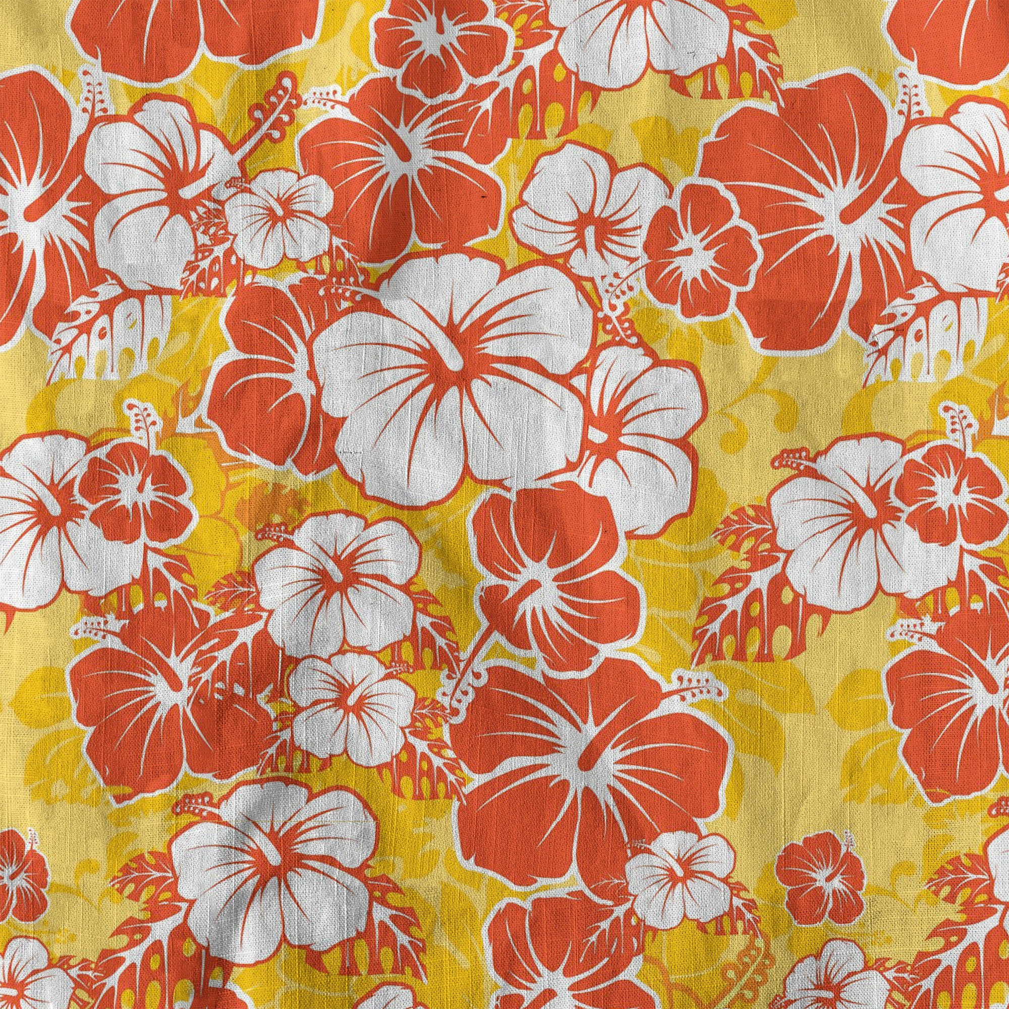 Hibiscus Floral Pattern Hawaiian Button Up Shirt, Sea Hawaii Shirt - The Palmix