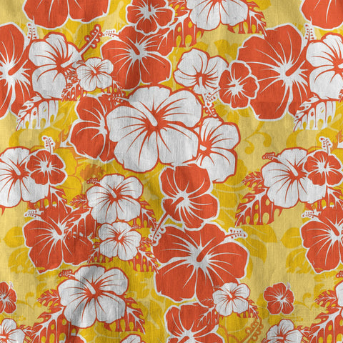 Hibiscus Floral Pattern Hawaiian Button Up Shirt, Sea Hawaii Shirt - The Palmix