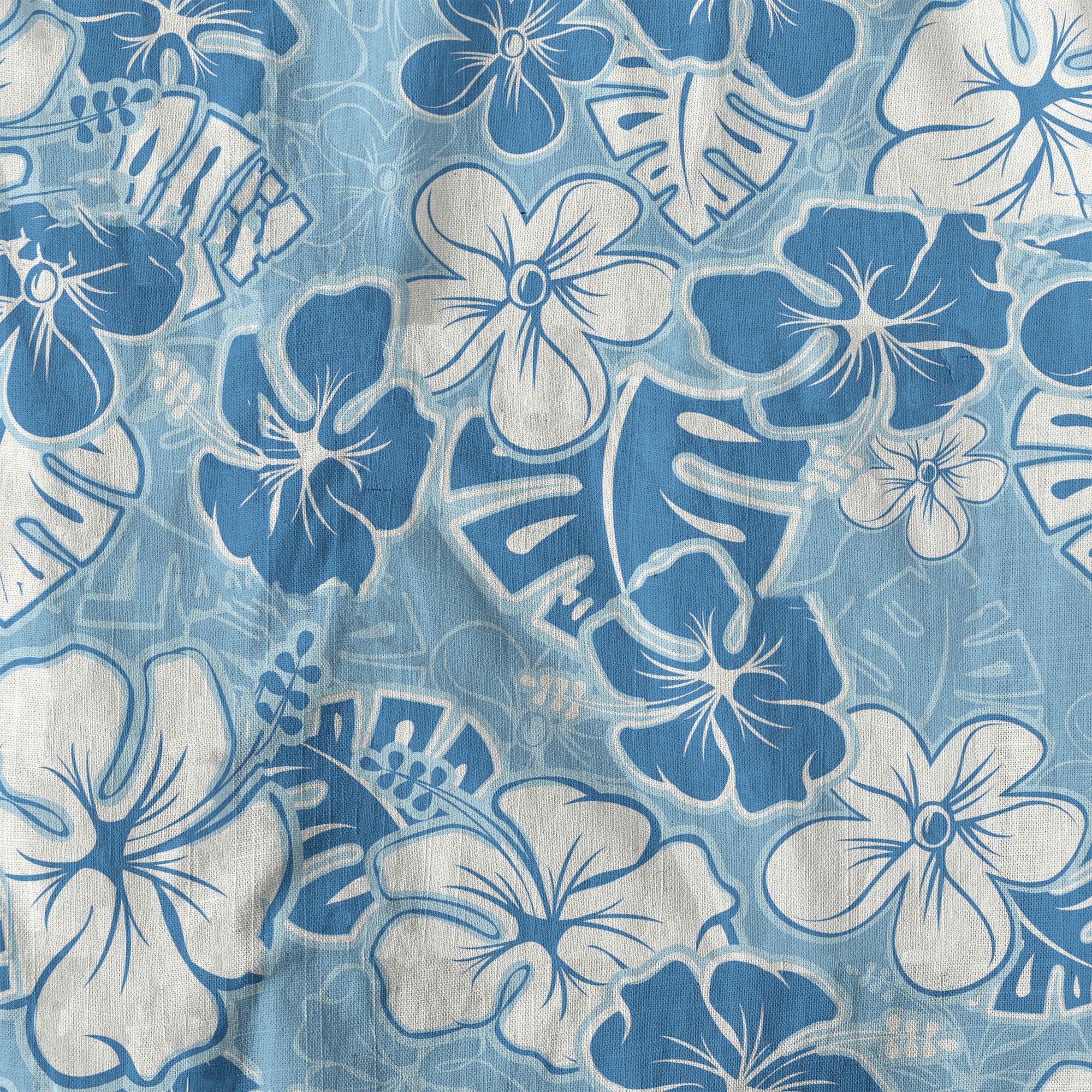 Hibiscus Floral Pattern Hawaiian Button Up Shirt, Sea Hawaii Shirt - The Palmix