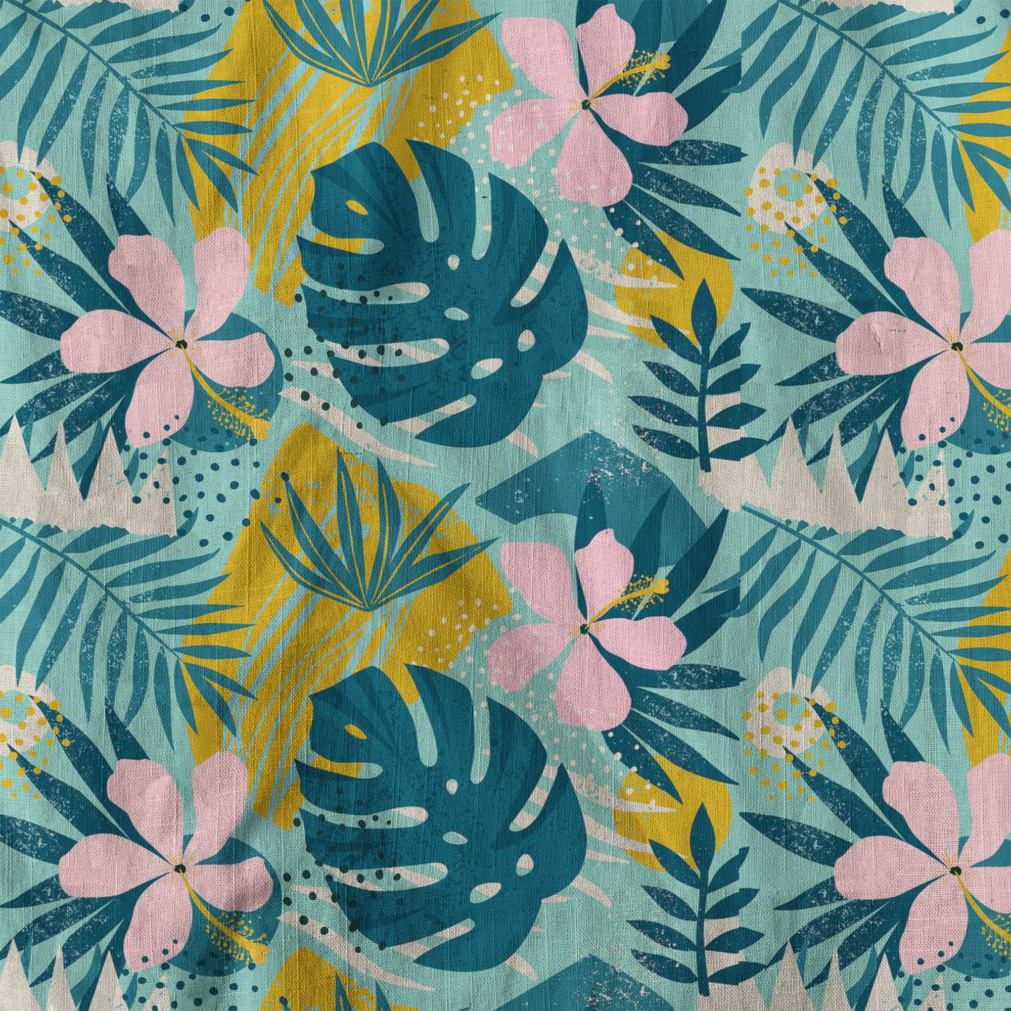 Hibiscus Floral Pattern Hawaiian Button Up Shirt, Sea Hawaii Shirt - The Palmix