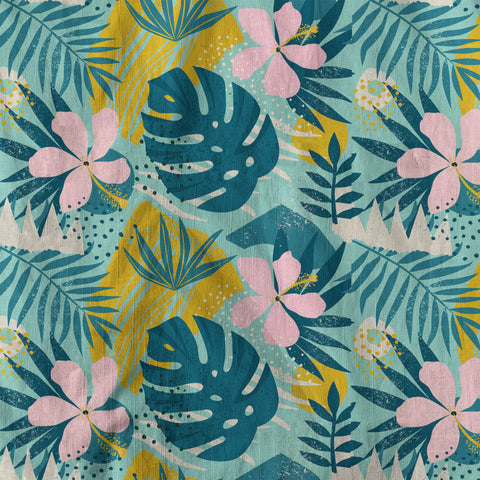 Hibiscus Floral Pattern Hawaiian Button Up Shirt, Sea Hawaii Shirt - The Palmix