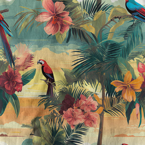 Flamingo Classic Aloha Hibiscus Hawaiian Shirt, Luau Party Outfit, Vacation Beachwear - The Palmix