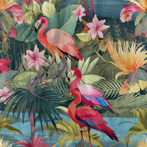 Flamingo Classic Aloha Hibiscus Hawaiian Shirt, Luau Party Outfit, Vacation Beachwear - The Palmix