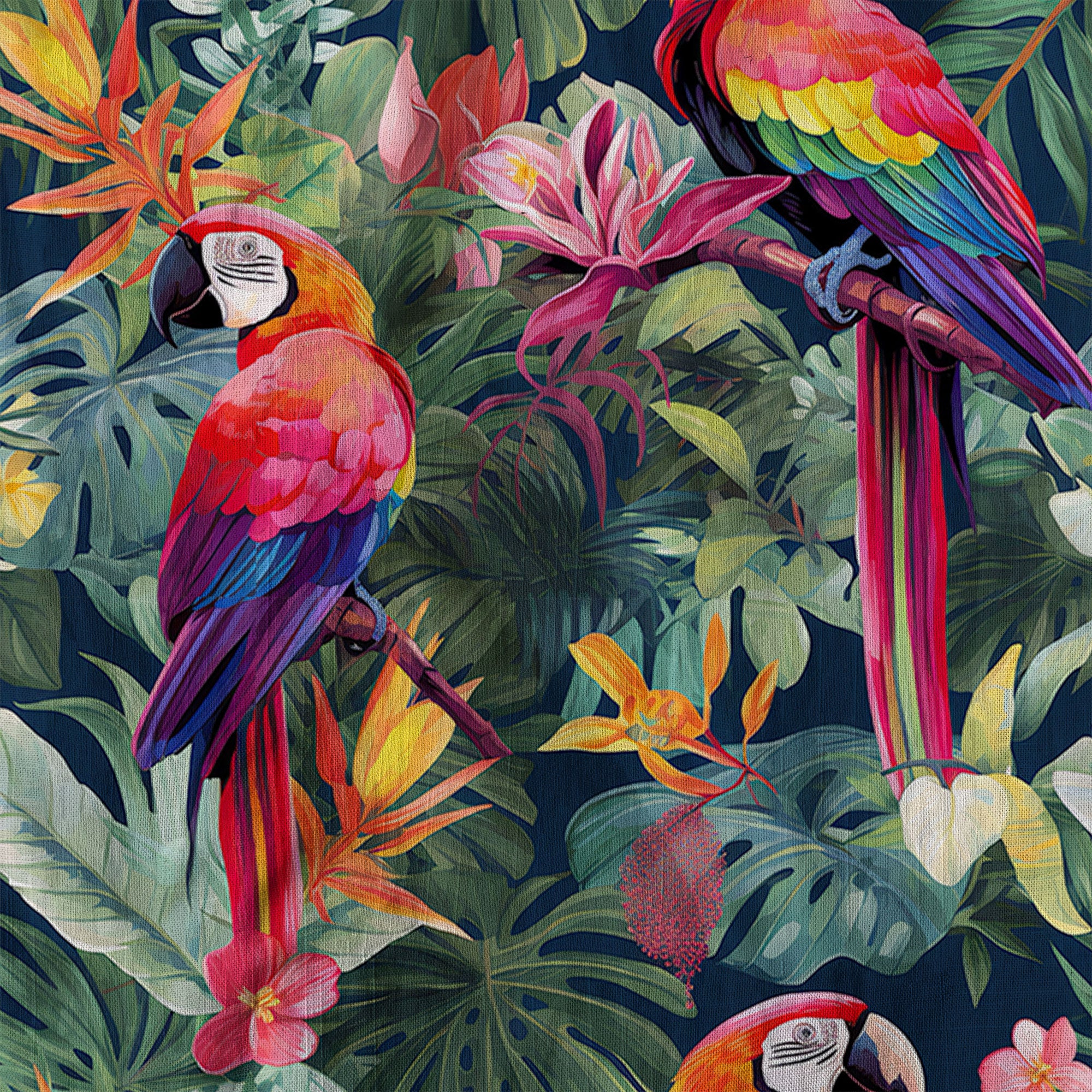 Colorful Flamingo Palm Leaf Hawaiian Shirt, Vintage Aloha Shirt, Island Vacation Wear - The Palmix