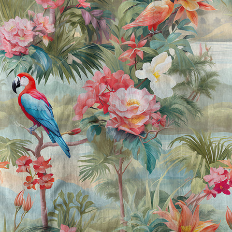 Retro Parrot Tropical Getaway Hibiscus Shirt, Hawaiian Vacation Outfit Aloha Hawaii Shirt - The Palmix