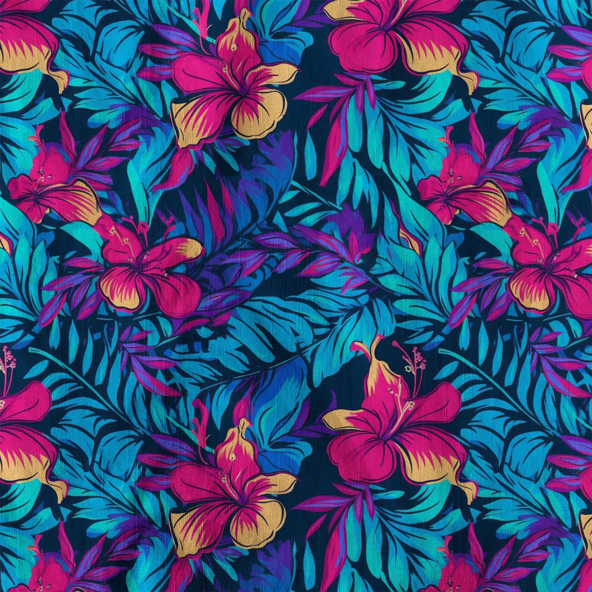 Vibrant Electric Tropical Hawaiian Shirt – Aloha Beach Pattern - The Palmix