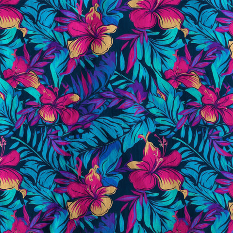 Vibrant Electric Tropical Hawaiian Shirt – Aloha Beach Pattern - The Palmix