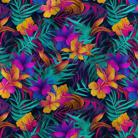Vibrant Electric Tropical Hawaiian Shirt – Aloha Beach Pattern - The Palmix