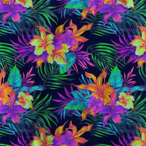 Tropical Sunset Surf & Palm Hawaiian Shirt – Vibrant Island Look – Electric Beach Pattern Aloha Hawaii Shirt - The Palmix