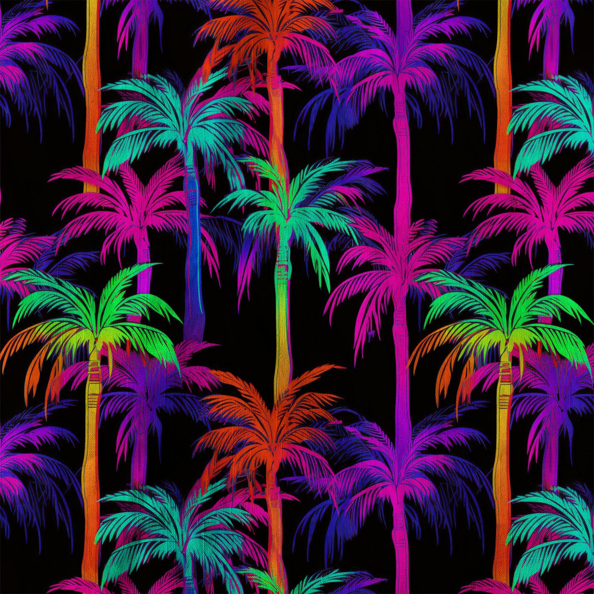 Tropical Sunset Surf & Palm Hawaiian Shirt – Vibrant Island Look – Electric Beach Pattern Aloha Hawaii Shirt - The Palmix