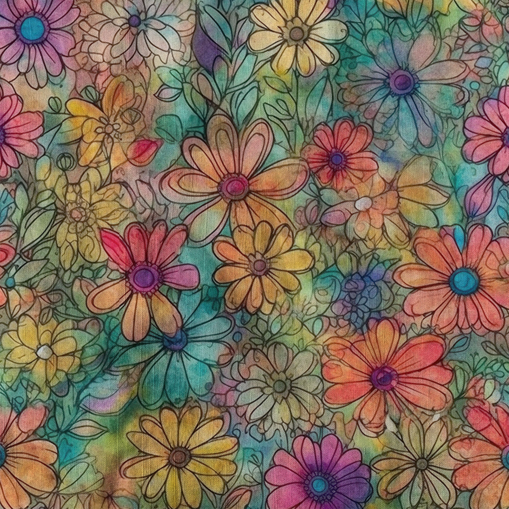 Colorful Hippie Flowers Patterns Hawaii Shirt, Groovy Floral Pattern Hawaiian Shirt for Men Women - The Palmix
