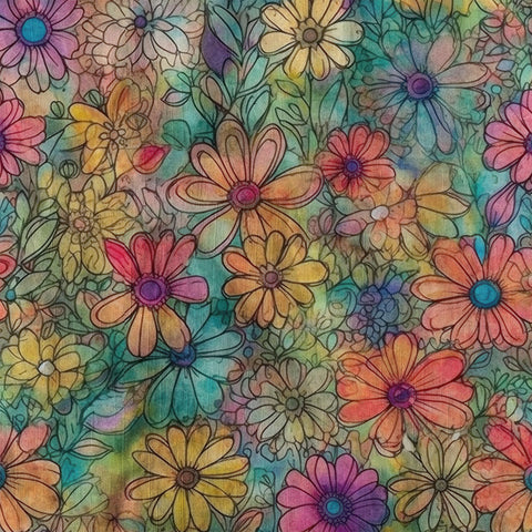 Colorful Hippie Flowers Patterns Hawaii Shirt, Groovy Floral Pattern Hawaiian Shirt for Men Women - The Palmix