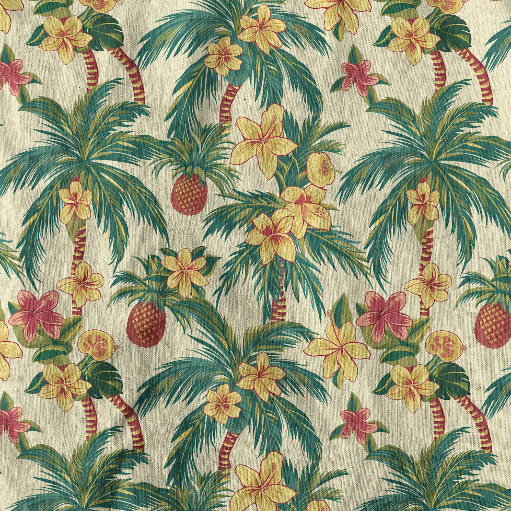 Tropical Garden Blossom Hawaii Shirt, Exotic Hawaiian Button Down Shirt - The Palmix