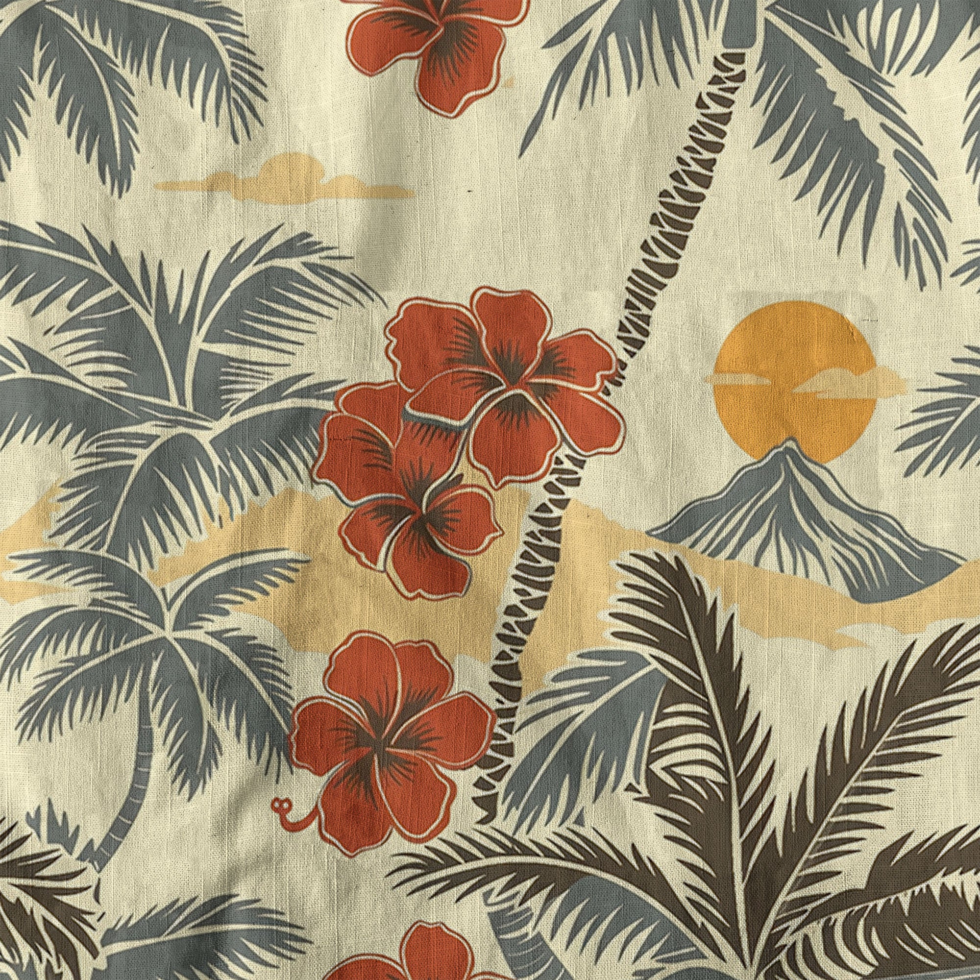 Retro Hibiscus Flowers Aloha Hawaii Shirt, Floral Hawaiian Button Up Shirt - The Palmix