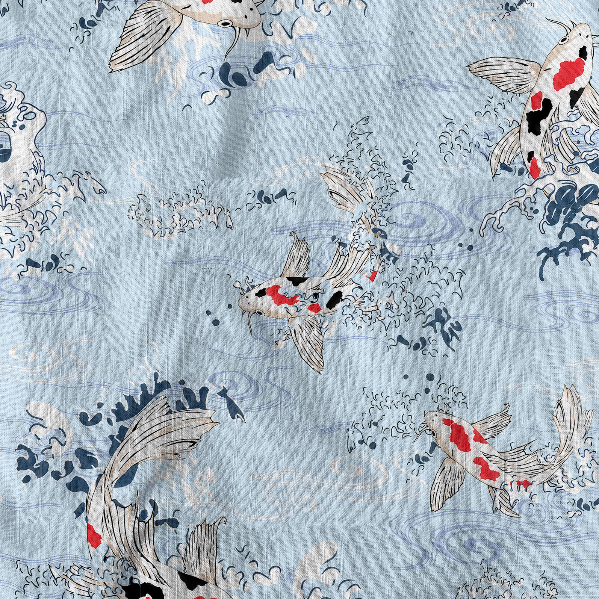 Koi Fish Hawaiian Ocean Shirt, hawaiian vacation drumfish family matching - The Palmix