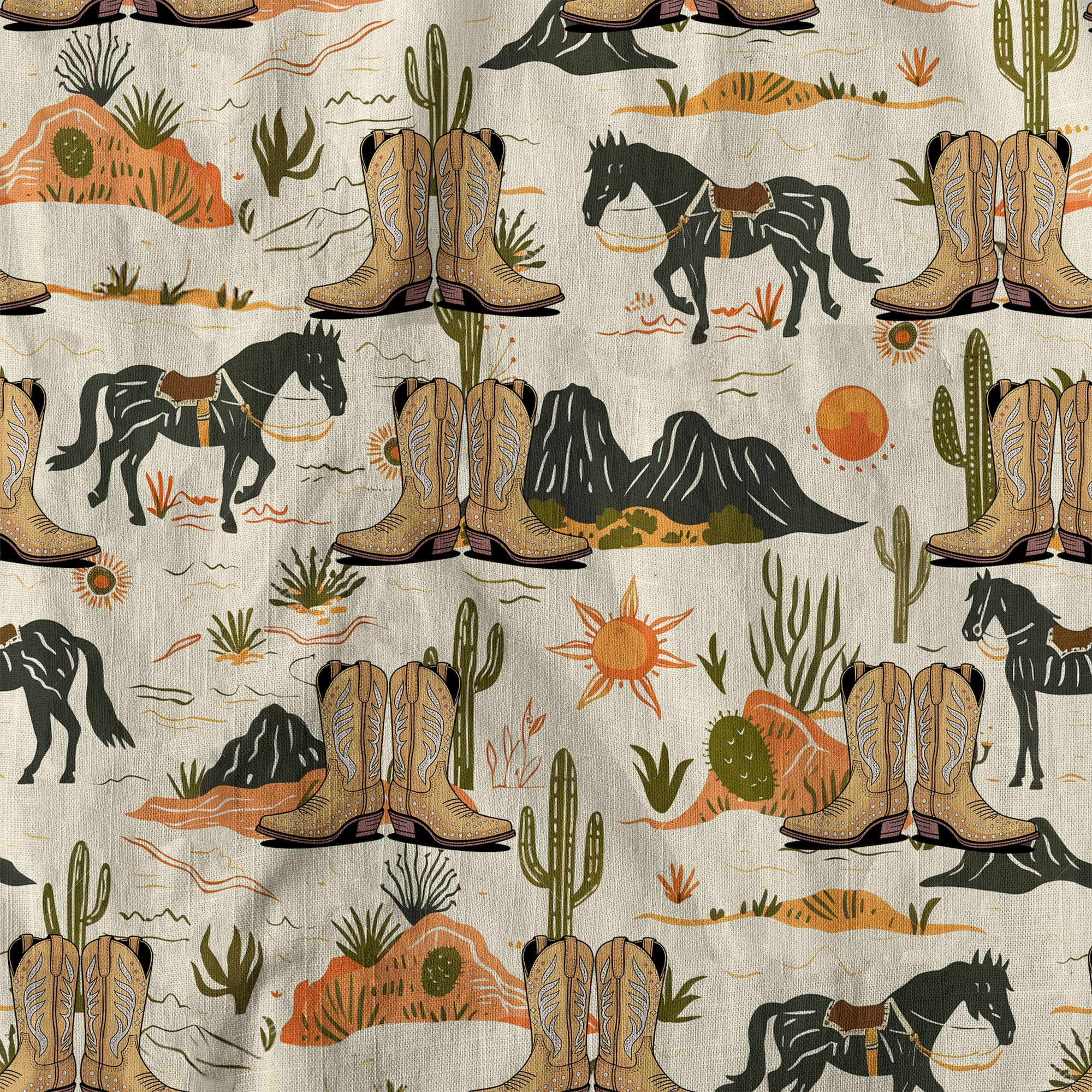 Western Hawaiian Shirt Boots on the Ground Hawaiian Cowboy Cowgirl Shirt - The Palmix