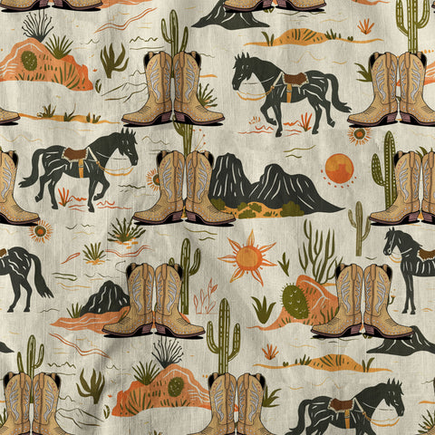 Western Hawaiian Shirt Boots on the Ground Hawaiian Cowboy Cowgirl Shirt - The Palmix