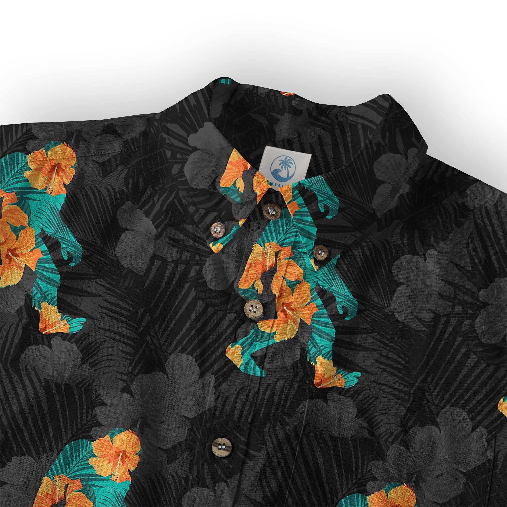 Bigfoot Men's Aloha Hawaiian Shirt, Funny Sasquatch Unisex Short Sleeve Button Shirt - The Palmix
