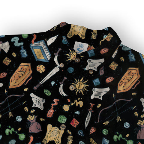 DnD Hawaii Shirt, Dice Print Shirt, Dungeon Master Gift, Roleplaying Game Aloha Hawaii Shirt - The Palmix