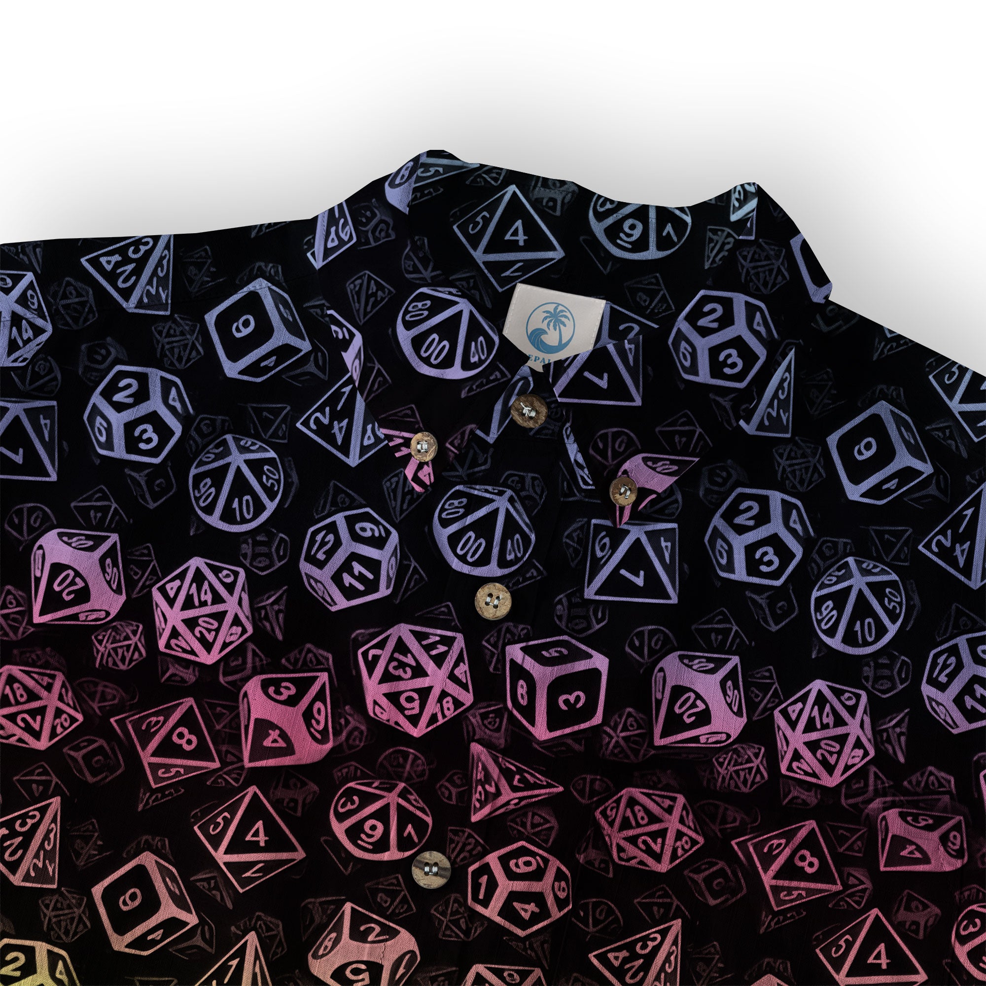 DnD Hawaii Shirt, Dice Print Shirt, Dungeon Master Gift, Roleplaying Game Aloha Hawaii Shirt - The Palmix