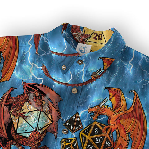 Dungeon Daddy Shirt, DnD Aloha Hawaiian Shirt, DnD Dad Hawaii Button Down Shirt - The Palmix