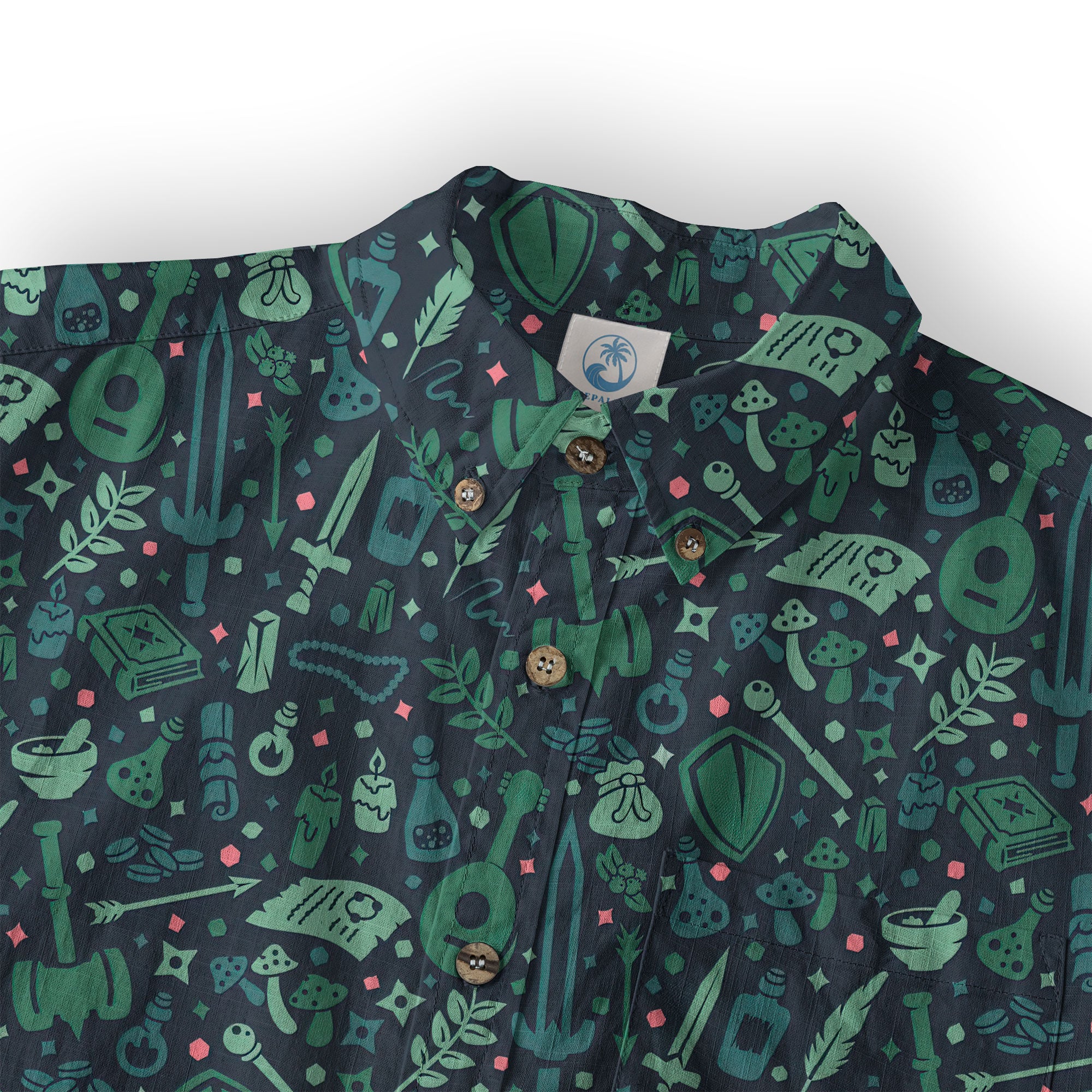 Dungeon Daddy Shirt, DnD Aloha Hawaiian Shirt, DnD Dad Hawaii Button Down Shirt - The Palmix