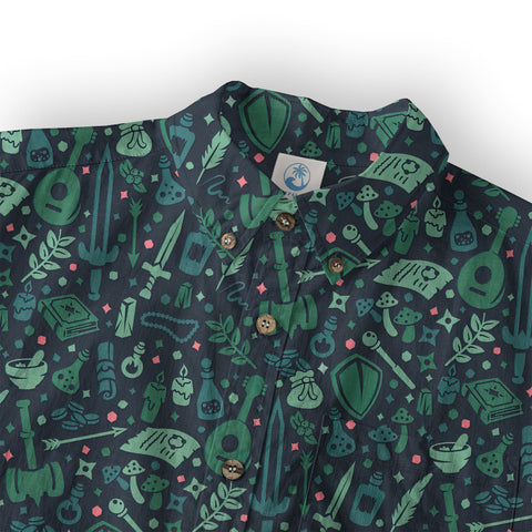 Dungeon Daddy Shirt, DnD Aloha Hawaiian Shirt, DnD Dad Hawaii Button Down Shirt - The Palmix